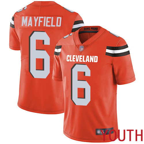 Cleveland Browns Baker Mayfield Youth Orange Limited Jersey 6 NFL Football Alternate Vapor Untouchable